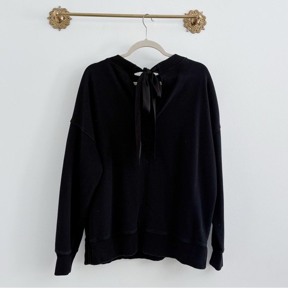 Aerie Black Big Chill Bow Sweatshirt XXS - Picture 7 of 8